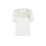 Max Mara Rea Viscose Satin T-Shirt Blouse in Ivory | Blouse | Luxury Shoes 