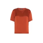Max Mara Rebecca Satin Crew-Neck Blouse in Orange | Blouse | Luxury Shoes 