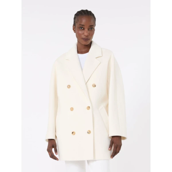 Max Mara Rebus Short 101801 Icon Coat in White | Coats | Luxury Shoes 