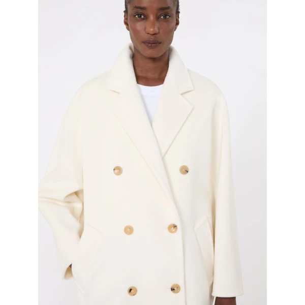 Max Mara Rebus Short 101801 Icon Coat in White | Coats | Luxury Shoes 