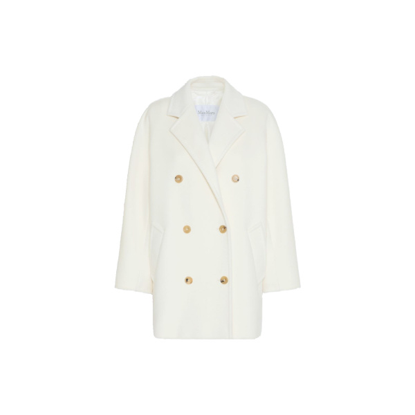 Max Mara Rebus Short 101801 Icon Coat in White | Coats | Luxury Shoes 