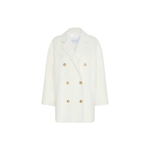 Max Mara Rebus Short 101801 Icon Coat in White | Coats | Luxury Shoes 