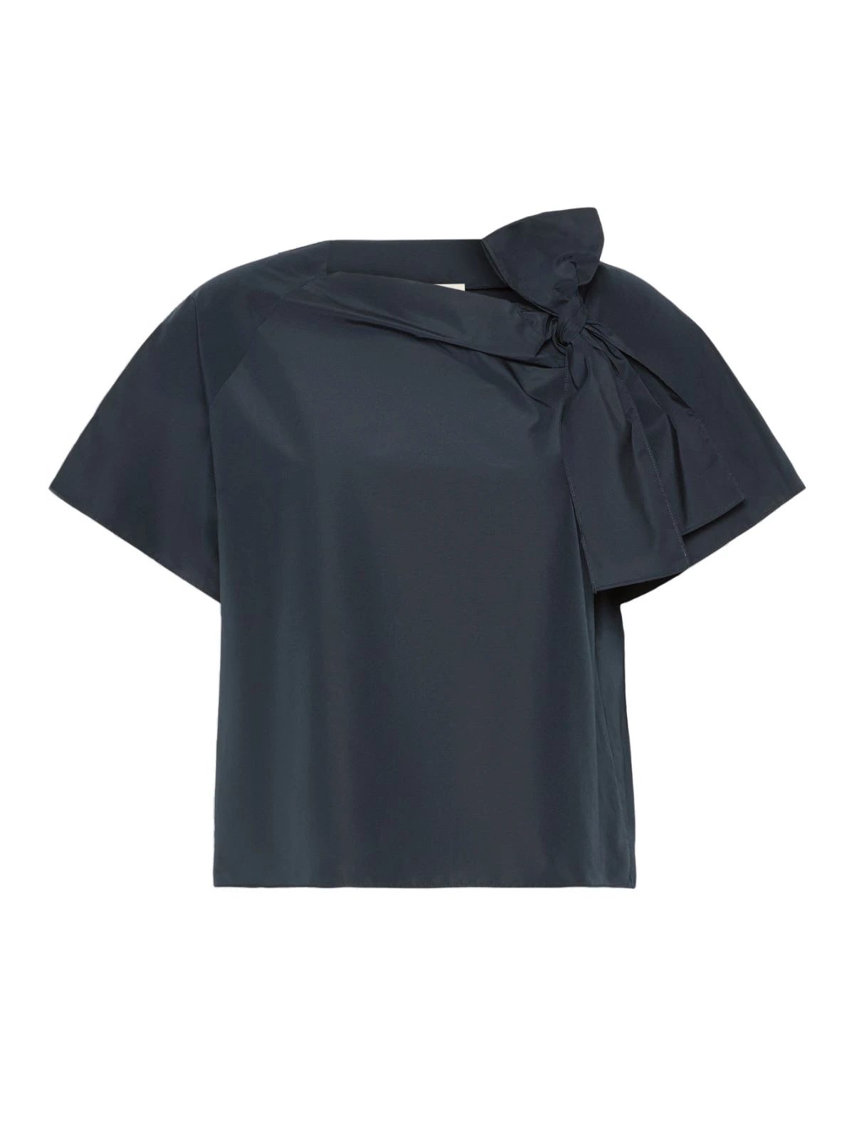 Max Mara Recente Cotton Blend Taffeta Blouse in Navy Max Mara Recente Cotton Blend Taffeta Blouse in Navy | Blouse | Luxury Shoes