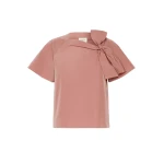 Max Mara Recente Cotton Blend Taffeta Blouse in Terra Cotta | Blouse | Luxury Shoes 
