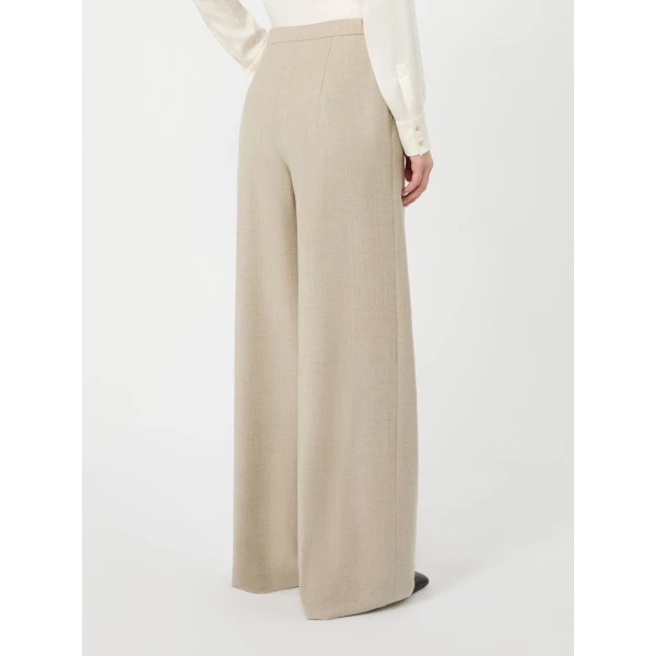 Max Mara Recente Wool Flannel Joggers in Beige | Sweatpants | Luxury Shoes 