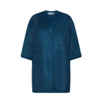 Max Mara Refolo Technical Mesh Coat in Navy | Coats | Luxury Shoes 