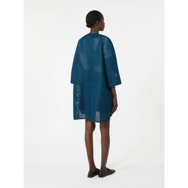Max Mara Refolo Technical Mesh Coat in Navy | Coats | Luxury Shoes 