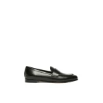 Max Mara Regentmoc Semi-Glossy Leather Loafers in Black | Women | Luxury Shoes 