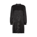 Max Mara Renna Laminated Chiffon Mini Dress in Black | Mini Dresses | Luxury Shoes 