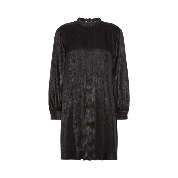 Max Mara Renna Laminated Chiffon Mini Dress in Black | Mini Dresses | Luxury Shoes 