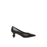 Max Mara Renza Nappa Sheepskin Court Shoes in Black | Heels | Luxury Shoes 