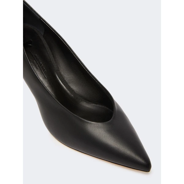 Max Mara Renza Nappa Sheepskin Court Shoes in Black | Heels | Luxury Shoes 