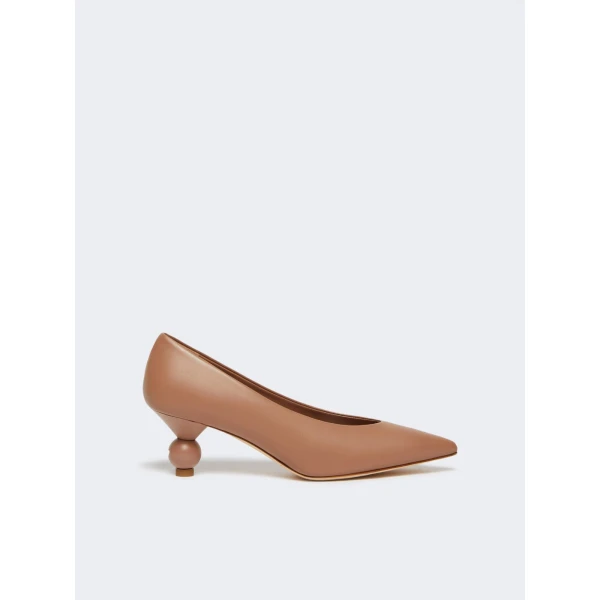 Max Mara Renza Nappa Sheepskin Court Shoes in Nude | Heels | Luxury Shoes 