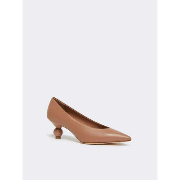 Max Mara Renza Nappa Sheepskin Court Shoes in Nude | Heels | Luxury Shoes 