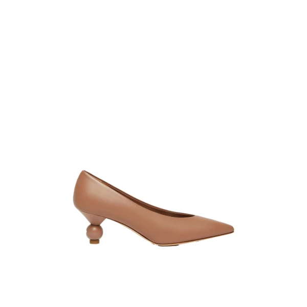Max Mara Renza Nappa Sheepskin Court Shoes in Nude | Heels | Luxury Shoes 