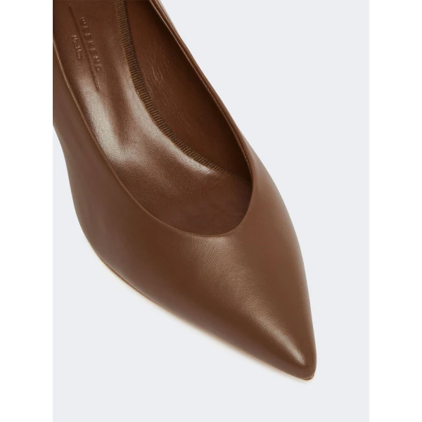 Max Mara Renza Nappa Sheepskin Court Shoes in Tobacco | Heels | Luxury Shoes 