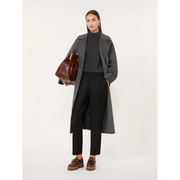 Max Mara Resina Double-Breasted Wool Coat in Dark Grey | Wool Coat | Luxury Shoes 
