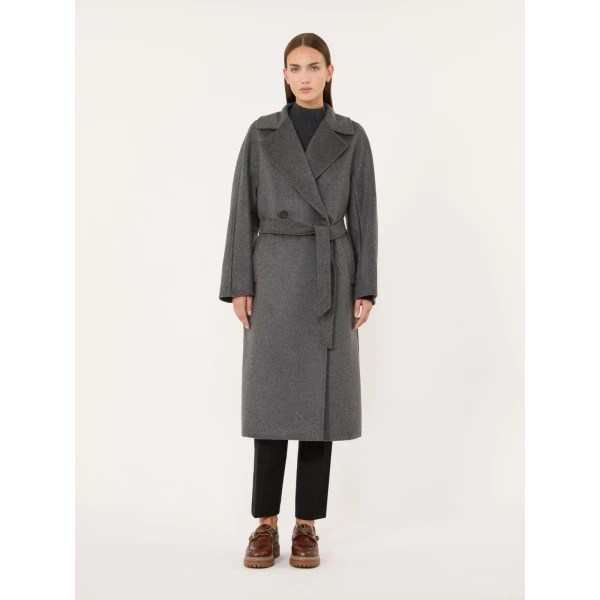 Max Mara Resina Double-Breasted Wool Coat in Dark Grey | Wool Coat | Luxury Shoes 
