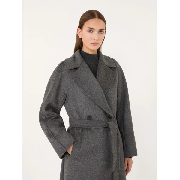 Max Mara Resina Double-Breasted Wool Coat in Dark Grey | Wool Coat | Luxury Shoes 