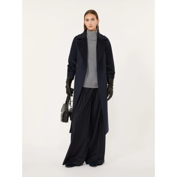 Max Mara Resina Double-Breasted Wool Coat in Navy | Wool Coat | Luxury Shoes 