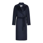 Max Mara Resina Double-Breasted Wool Coat in Navy | Wool Coat | Luxury Shoes 