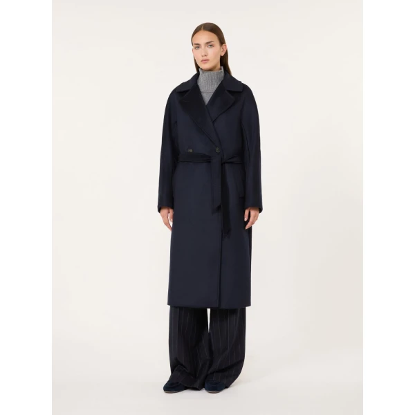 Max Mara Resina Double-Breasted Wool Coat in Navy | Wool Coat | Luxury Shoes 