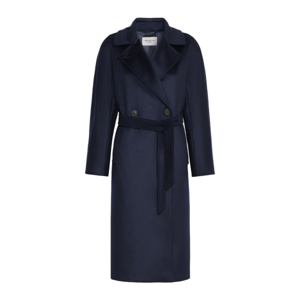 Max Mara Resina Double-Breasted Wool Coat in Navy | Wool Coat | Luxury Shoes 