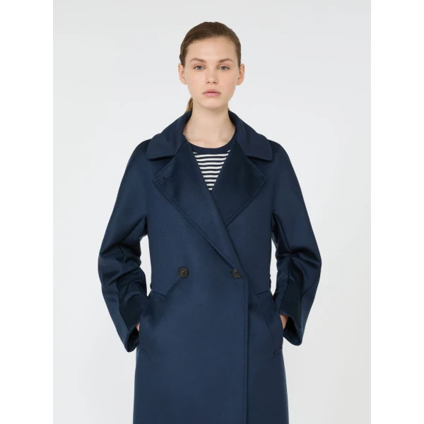 Max Mara Resina Double-Breasted Wool Coat in Ultramarine | Wool Coat | Luxury Shoes 