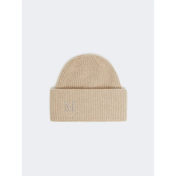 Max Mara Retina Ribbed Cashmere Beanie in Beige | Hats | Luxury Shoes 