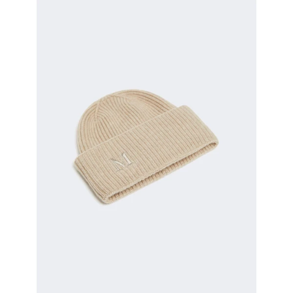 Max Mara Retina Ribbed Cashmere Beanie in Beige | Hats | Luxury Shoes 