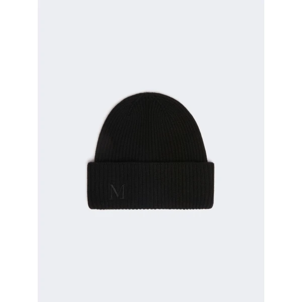 Max Mara Retina Ribbed Cashmere Beanie in Black | Hats | Luxury Shoes 