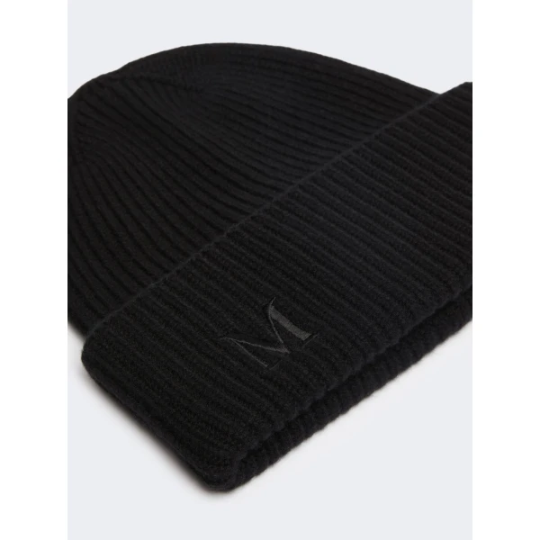 Max Mara Retina Ribbed Cashmere Beanie in Black | Hats | Luxury Shoes 