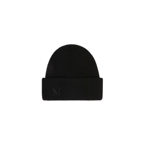 Max Mara Retina Ribbed Cashmere Beanie in Black | Hats | Luxury Shoes 