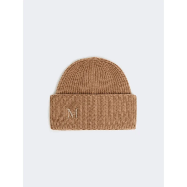 Max Mara Retina Ribbed Cashmere Beanie in Camel | Hats | Luxury Shoes 
