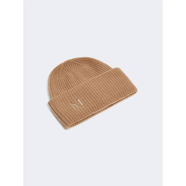 Max Mara Retina Ribbed Cashmere Beanie in Camel | Hats | Luxury Shoes 
