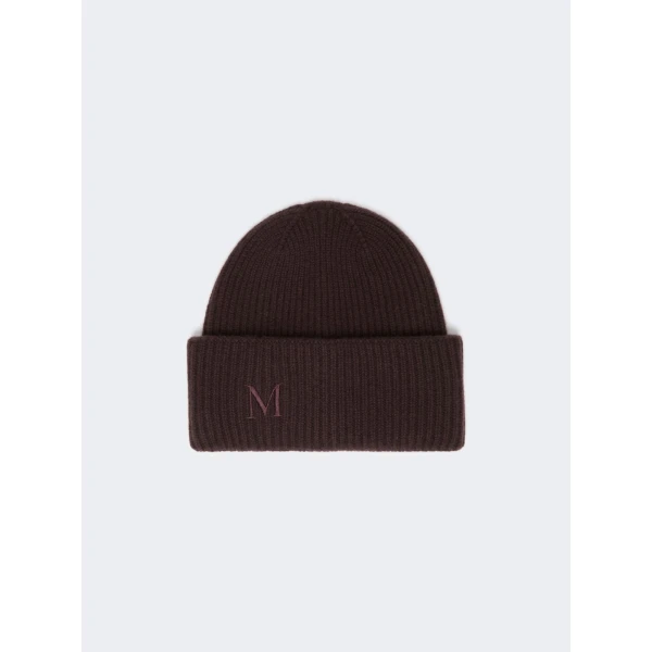 Max Mara Retina Ribbed Cashmere Beanie in Dark Brown | Hats | Luxury Shoes 