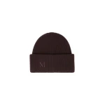 Max Mara Retina Ribbed Cashmere Beanie in Dark Brown | Hats | Luxury Shoes 