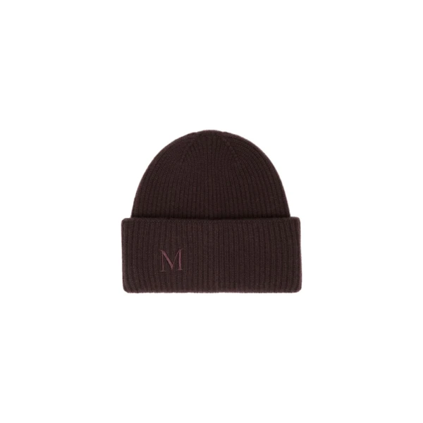 Max Mara Retina Ribbed Cashmere Beanie in Dark Brown | Hats | Luxury Shoes 