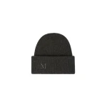 Max Mara Retina Ribbed Cashmere Beanie in Dark Grey | Hats | Luxury Shoes 