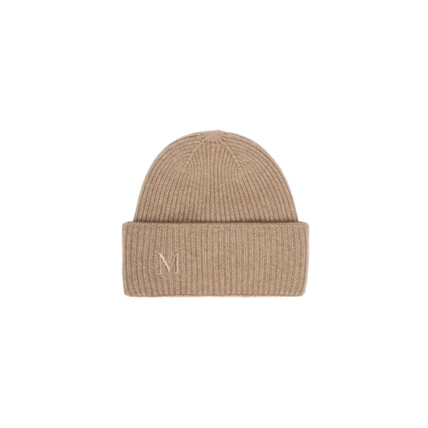 Max Mara Retina Ribbed Cashmere Beanie in Hazelnut Brown | Hats | Luxury Shoes 