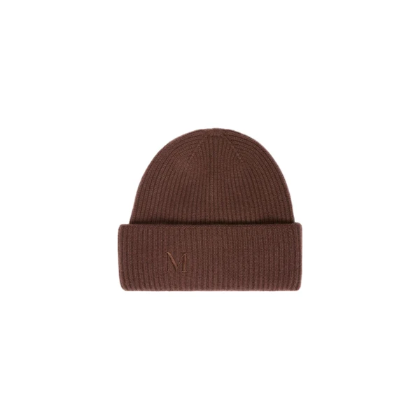 Retina Ribbed Cashmere Beanie in Rust