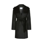 Max Mara Rialto Camel Robe Coat in Black | Wool Coat | Luxury Shoes 