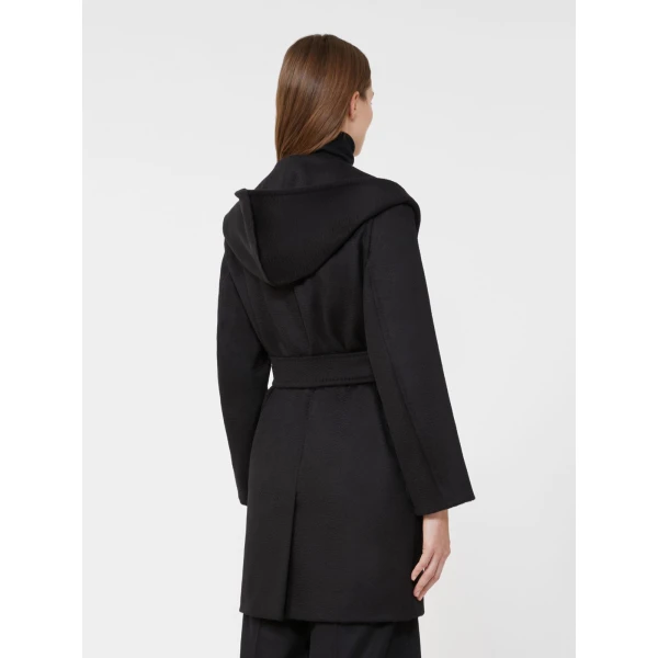 Max Mara Rialto Camel Robe Coat in Black | Wool Coat | Luxury Shoes 