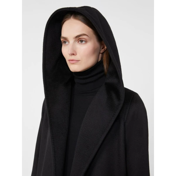 Max Mara Rialto Camel Robe Coat in Black | Wool Coat | Luxury Shoes 