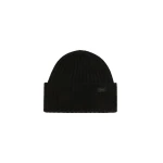 Max Mara Ribbed Wool Beanie in Black | Hats | Luxury Shoes 
