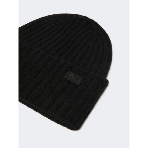 Max Mara Ribbed Wool Beanie in Black | Hats | Luxury Shoes 
