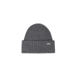 Max Mara Ribbed Wool Beanie in Dark Grey | Hats | Luxury Shoes 