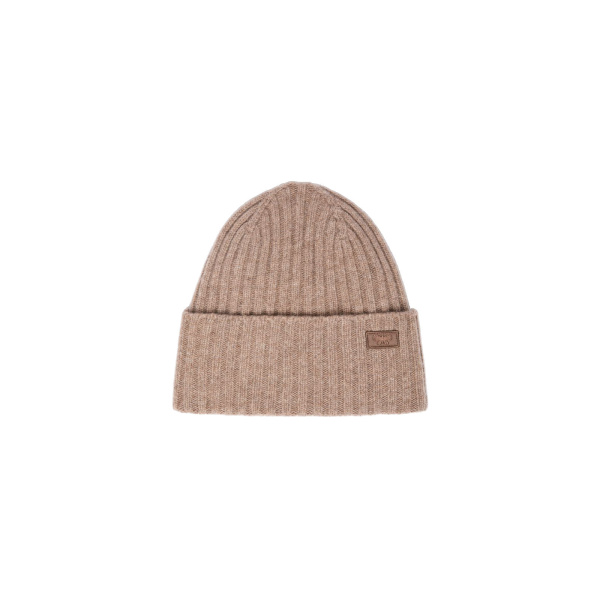 Max Mara Ribbed Wool Beanie in Turtledove | Hats | Luxury Shoes 