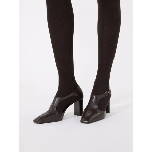 Max Mara Ribelle Nappa Leather Cut-Out Brogues in Dark Brown | Flats | Luxury Shoes 