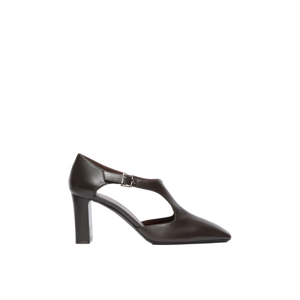 Max Mara Ribelle Nappa Leather Cut-Out Brogues in Dark Brown | Flats | Luxury Shoes 